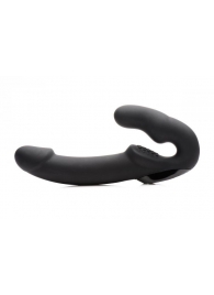 Черный безремневой страпон Urge Silicone Strap On с пультом ДУ - 24 см. - XR Brands - купить с доставкой в Ногинске