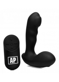 Черный стимулятор простаты Alpha-Pro 7X P-Milker Silicone Prostate Stimulator with Milking Bead - XR Brands - в Ногинске купить с доставкой