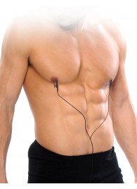 Черные электрические зажимы для сосков Shock Therapy Nipple Clamps - Pipedream - купить с доставкой в Ногинске