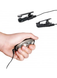 Черные электрические зажимы для сосков Shock Therapy Nipple Clamps - Pipedream - купить с доставкой в Ногинске