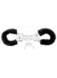 Меховые чёрные наручники Beginner s Furry Cuffs - Pipedream - купить с доставкой в Ногинске