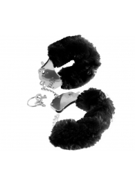 Металлические наручники Furry Love Cuffs с черным мехом - Pipedream - купить с доставкой в Ногинске