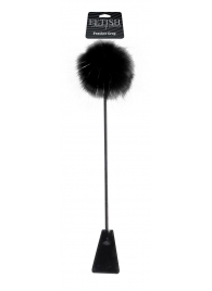 Черный стек Feather Crop с пуховкой на конце - 53,3 см. - Pipedream - купить с доставкой в Ногинске