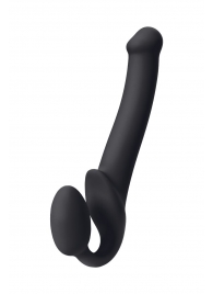 Черный безремневой страпон Silicone Bendable Strap-On M - Strap-on-me - купить с доставкой в Ногинске