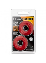 Набор из 2 красных эрекционных колец DONUT RINGS OVERSIZED - Blush Novelties - в Ногинске купить с доставкой