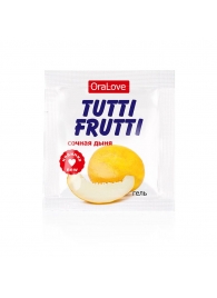 Пробник гель-смазки Tutti-frutti со вкусом сочной дыни - 4 гр. - Биоритм - купить с доставкой в Ногинске