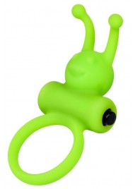 Зеленое эрекционное виброкольцо на пенис Cock Ring - A-toys - в Ногинске купить с доставкой