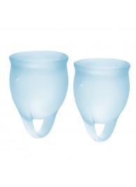 Набор голубых менструальных чаш Feel confident Menstrual Cup - Satisfyer - купить с доставкой в Ногинске