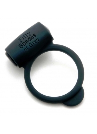 Темно-серое эрекционное кольцо Vibrating Love Ring с вибрацией - Fifty Shades of Grey - в Ногинске купить с доставкой