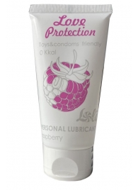 Лубрикант на водной основе с ароматом малины Love Protection Raspberry - 50 мл. - Lola Games - купить с доставкой в Ногинске