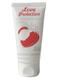 Лубрикант на водной основе с ароматом малины Love Protection Strawberry - 50 мл. - Lola Games - купить с доставкой в Ногинске