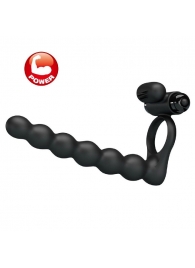 Черная насадка для двойной стимуляции Hercules Penis Sheath III - 15,3 см. - Baile - купить с доставкой в Ногинске