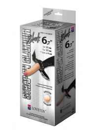 Пояс-трусики с насадкой Glamour - 17 см. - LOVETOY (А-Полимер) - купить с доставкой в Ногинске
