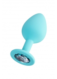 Мятная анальная втулка Brilliant с прозрачным кристаллом - 8 см. - ToyFa - купить с доставкой в Ногинске