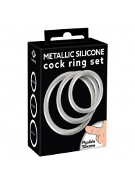 Набор из 3 эрекционных колец под металл Metallic Silicone Cock Ring Set - Orion - в Ногинске купить с доставкой