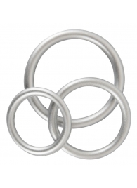 Набор из 3 эрекционных колец под металл Metallic Silicone Cock Ring Set - Orion - в Ногинске купить с доставкой