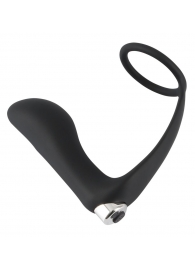Черное эрекционное кольцо с анальной вибропробкой Vibrating Ring   Plug - Orion - в Ногинске купить с доставкой