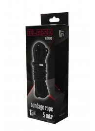 Черная веревка для шибари DELUXE BONDAGE ROPE - 5 м. - Dream Toys - купить с доставкой в Ногинске