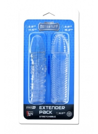 Комплект из 2 прозрачных насадок на пенис PENIS EXTENDER PACK - Dream Toys - в Ногинске купить с доставкой
