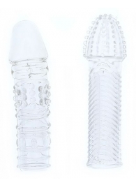 Комплект из 2 прозрачных насадок на пенис PENIS EXTENDER PACK - Dream Toys - в Ногинске купить с доставкой