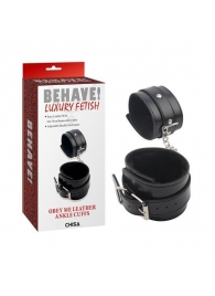 Черные оковы на ноги Obey Me Leather Ankle Cuffs - Chisa - купить с доставкой в Ногинске