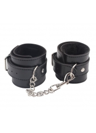 Черные оковы на ноги Obey Me Leather Ankle Cuffs - Chisa - купить с доставкой в Ногинске