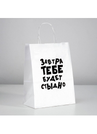 Подарочный пакет  Завтра тебе будет стыдно  - 30 х 24 см. - UPAK LAND - купить с доставкой в Ногинске