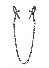 Черные зажимы на соски на цепочке BLAZE DELUXE NIPPLE CLAMPS - Dream Toys - купить с доставкой в Ногинске