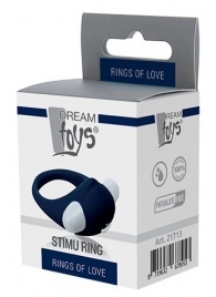 Гладкое синее эрекционное виброкольцо STIMU RING - Dream Toys - в Ногинске купить с доставкой