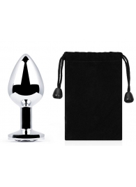 Серебристая анальная пробка с прозрачным стразом - 7,2 см. - Anal Jewelry Plug - купить с доставкой в Ногинске