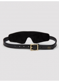 Черная плотная маска на глаза Bound to You Faux Leather Blindfold - Fifty Shades of Grey - купить с доставкой в Ногинске