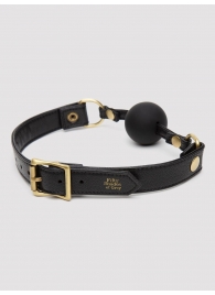 Черный кляп-шар Bound to You Faux Leather Ball Gag - Fifty Shades of Grey - купить с доставкой в Ногинске