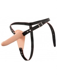 Телесный поясной страпон с вибрацией Vibrating Strap-On - 15,7 см. - Orion - купить с доставкой в Ногинске