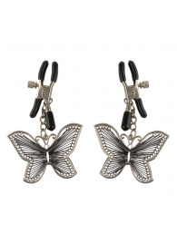 Зажимы на соски с бабочками Butterfly Nipple Clamps - Pipedream - купить с доставкой в Ногинске