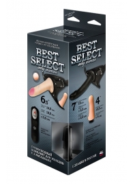 Черный женский пояс BEST SELECT с 3 насадками и вибрацией - LOVETOY (А-Полимер) - купить с доставкой в Ногинске