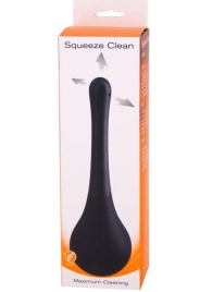 Черный анальный душ SQUEEZE CLEAN с закругленным наконечником - Seven Creations - купить с доставкой в Ногинске
