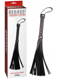 Черная многохвостая плеть Pleasure Whip - 46 см. - Chisa - купить с доставкой в Ногинске