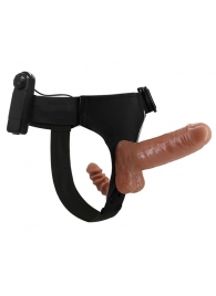 Страпон с вагинальной пробкой и вибрацией Ultra Passionate Harness - 16 см. - Baile - купить с доставкой в Ногинске