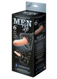 Телесный пустотелый харнесс MEN Style - 17,5 см. - LOVETOY (А-Полимер) - купить с доставкой в Ногинске