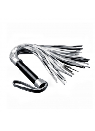 Серебристая плетка Struggle My Flogger с черной ручкой - 45 см. - Lovetoy - купить с доставкой в Ногинске