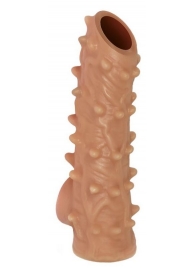 Телесная насадка с шипами и открытой головкой Nude Sleeve L - 14 см. - KOKOS - в Ногинске купить с доставкой