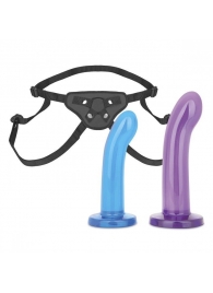 Страпон унисекс Beginners Strap-On с 2 насадками - 15 и 13 см. - Lux Fetish - купить с доставкой в Ногинске