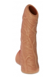 Телесная открытая насадка-реалистик с подхватом мошонки Nude Sleeve S - 10 см. - KOKOS - в Ногинске купить с доставкой