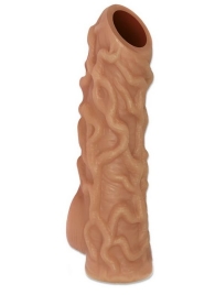Телесная насадка с венками и открытой головкой Nude Sleeve S - 10 см. - KOKOS - в Ногинске купить с доставкой