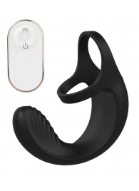 Черный анальный стимулятор с эрекционными кольцами Remote Couple Teaser - Dream Toys - в Ногинске купить с доставкой