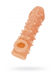 Телесная закрытая насадка с пупырышками Cock Sleeve Size M - 15,6 см. - KOKOS - в Ногинске купить с доставкой