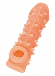 Телесная закрытая насадка с пупырышками Cock Sleeve Size L - 17,6 см. - KOKOS - в Ногинске купить с доставкой