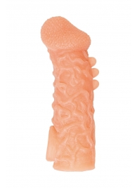Телесная закрытая насадка с шершавой головкой Cock Sleeve Size M - 15,6 см. - KOKOS - в Ногинске купить с доставкой