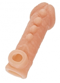 Телесная закрытая насадка с шишечками Cock Sleeve Size L - 17,6 см. - KOKOS - в Ногинске купить с доставкой