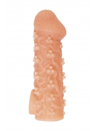 Телесная закрытая насадка с пучками шишечек Cock Sleeve Size M - 15,6 см. - KOKOS - в Ногинске купить с доставкой